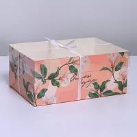 Коробка для 6 капкейков "Счастье внутри" 23*16*10см