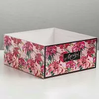 Коробка для 4 капкейков "Мечтай" 16*16*7,5см