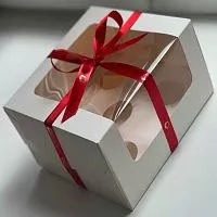 Коробка для 5 капкейков, белая 18*18*10см