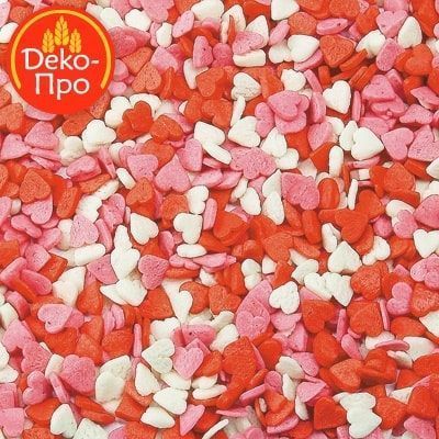 Посыпка сердечки кр/бел/роз мини, 50г. Посыпка сердечки кр/бел/роз мини, 50г.