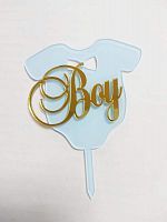 Зеркальный акриловый топпер "Boy", цветной