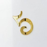 Зеркальный акриловый топпер цифра "5" 7см