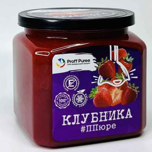 Пюре замороженное Клубника Proff Puree, 500г Пюре замороженное Клубника Proff Puree, 500г