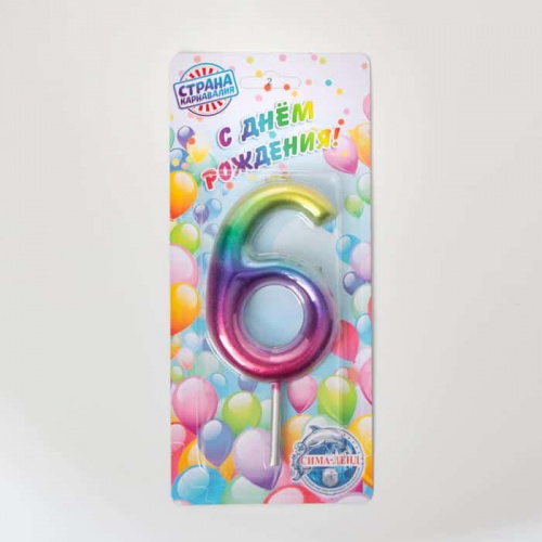 Свеча цифра "6", Гигант акварель фото 2 Свеча цифра "6", Гигант акварель фото 2