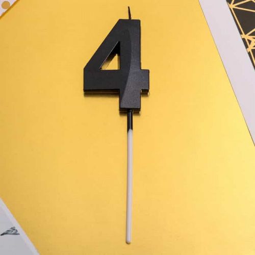 Свеча цифра "4", черная Свеча цифра "4", черная