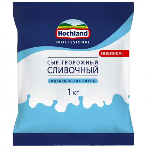 Сыр Творожный Сливочный Hochland 50% Для Соуса, 1кг Сыр Творожный Сливочный Hochland 50% Для Соуса, 1кг