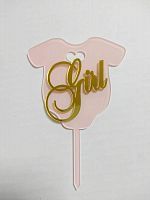 Зеркальный акриловый топпер "Girl", цветной