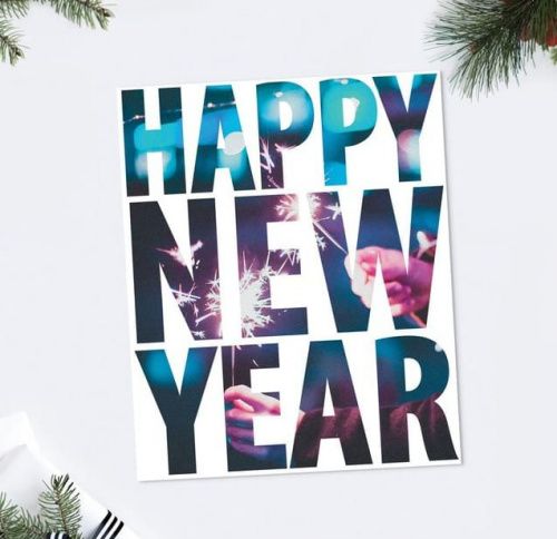 Открытка "Happy New Year" 8,8*10,7см
